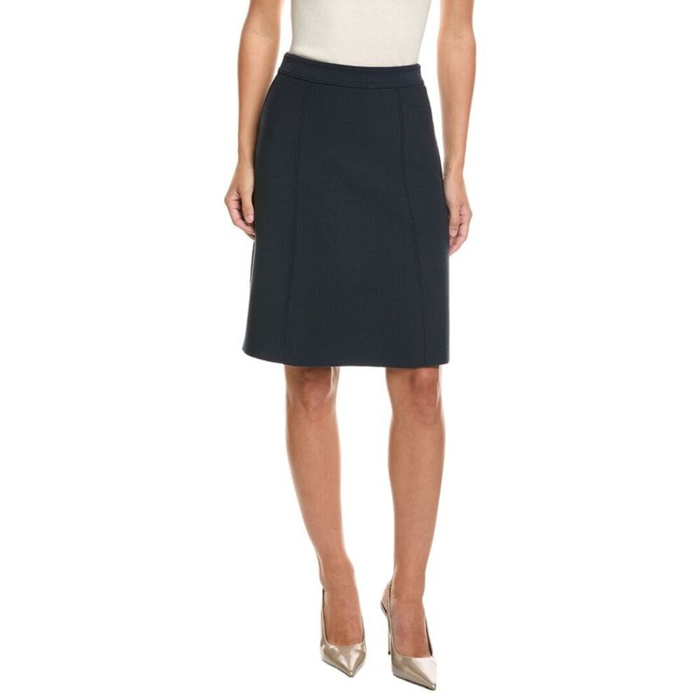 St. John Womens Flare Skirt, Navy